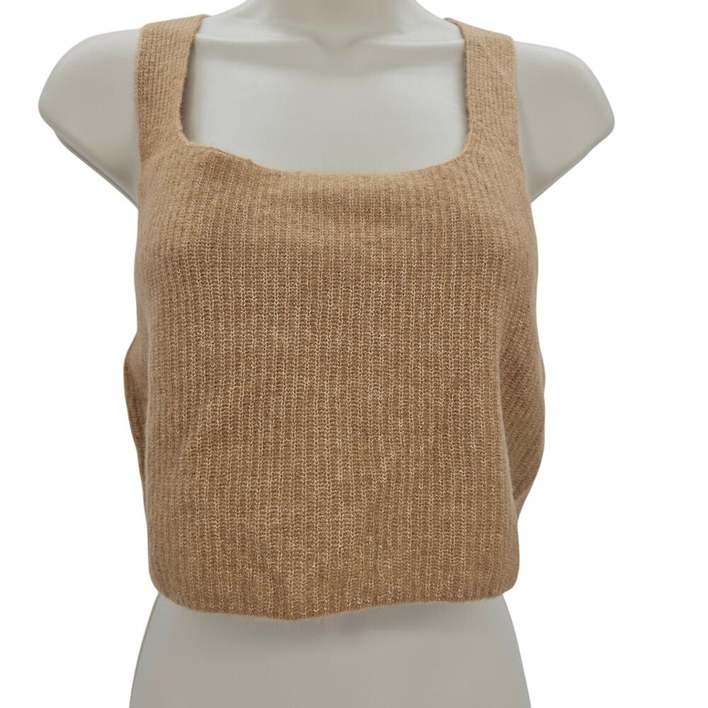 Everlane Woman size XL The Cozy Stretch Tank Top Cropped Wool Yak Blend Tan NEW